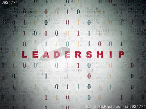 Image of Finance concept: Leadership on Digital Data Paper background