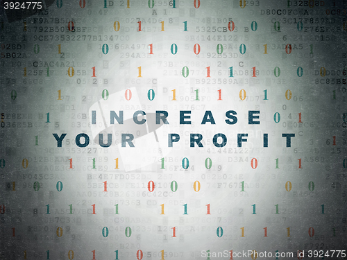Image of Finance concept: Increase Your profit on Digital Data Paper background