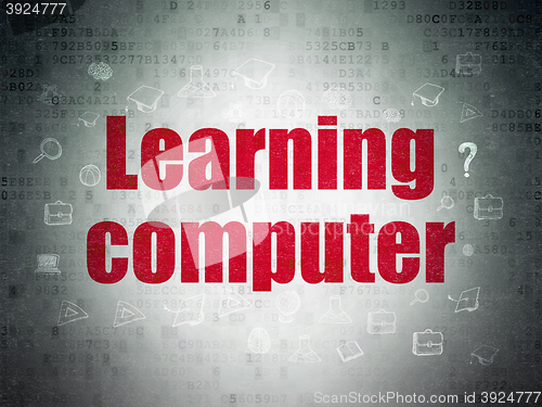 Image of Education concept: Learning Computer on Digital Data Paper background