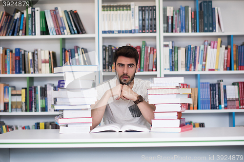 Image of student study  in school library