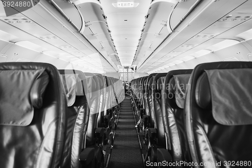 Image of Airplane seat inside an aircraft