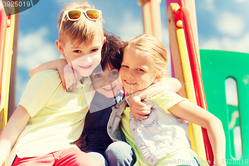 Image of group of happy kids on children playground