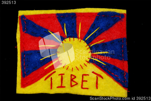 Image of Hand-Embroidered Tibetan Flag