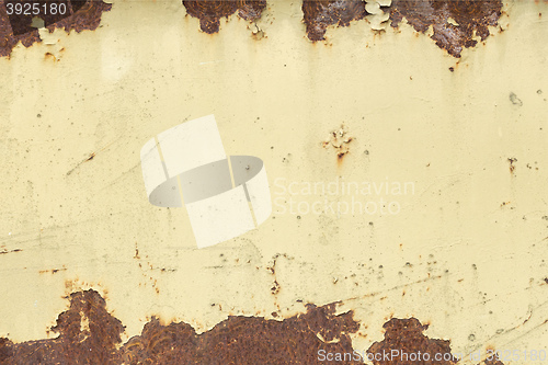 Image of old rusty painted metal plate background