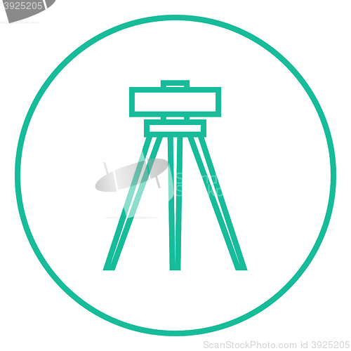 Image of Theodolite on tripod line icon.