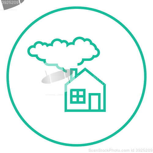 Image of Save energy house line icon.
