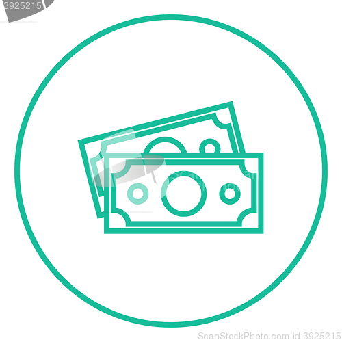 Image of Money banknotes line icon.