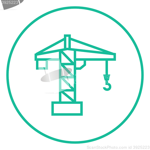 Image of Construction crane line icon.