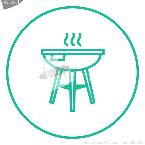 Image of Kettle barbecue grill line icon.