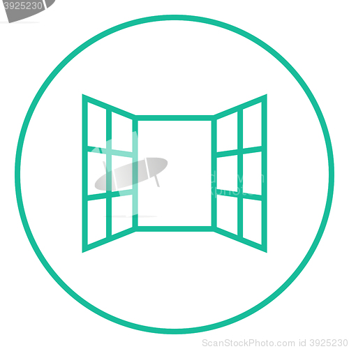 Image of Open windows line icon.