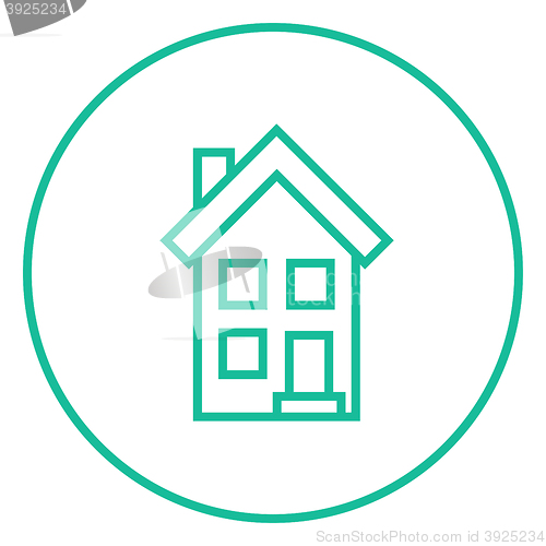 Image of Two storey detached house line icon.