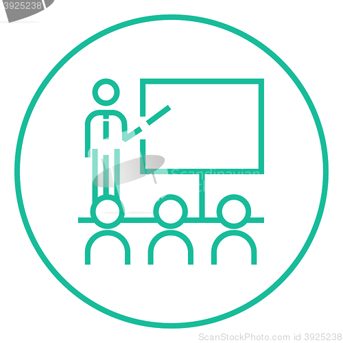 Image of Business presentation line icon.