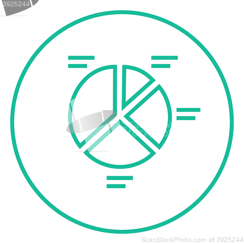 Image of Pie chart line icon.