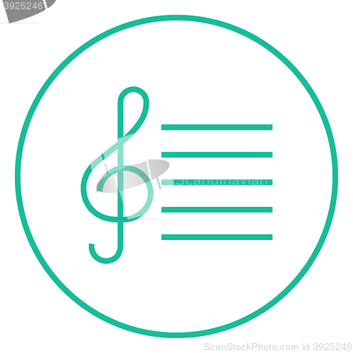 Image of Treble clef line icon.