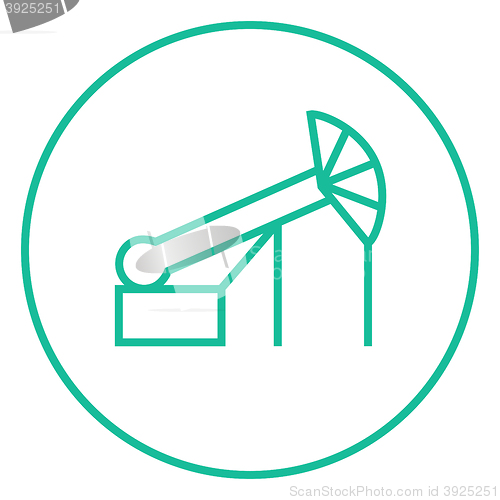 Image of Pump jack oil crane line icon.