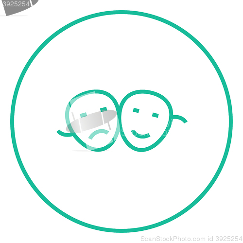 Image of Two theatrical masks line icon.