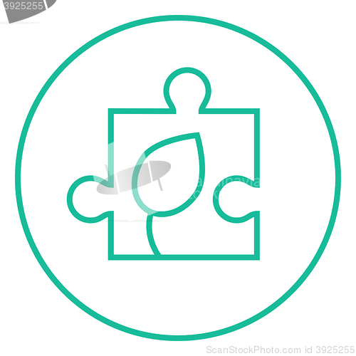 Image of Puzzle with leaf line icon.