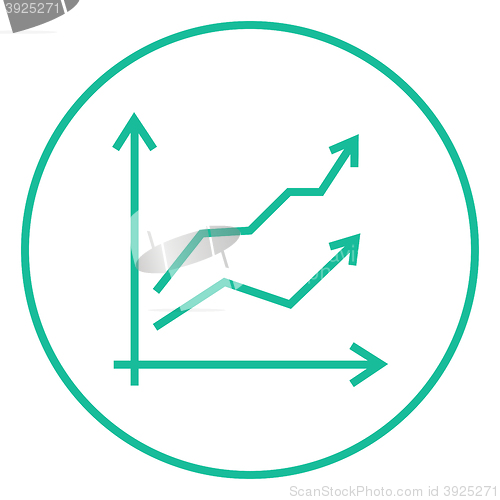 Image of Growth graph line icon.