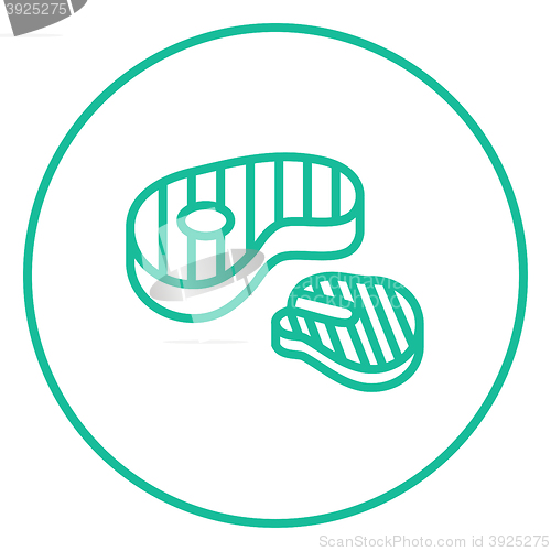 Image of Grilled steak line icon.