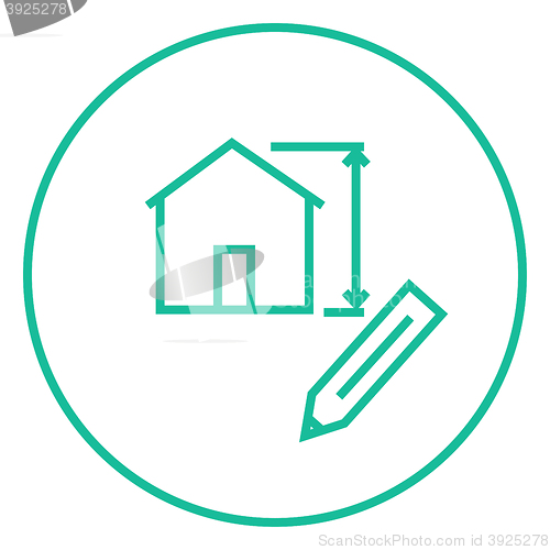 Image of House design line icon.