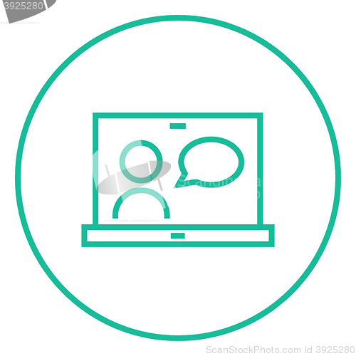 Image of Online education line icon.