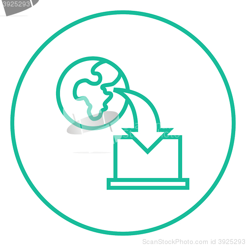 Image of Online education line icon.