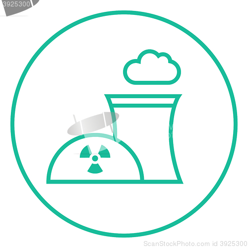Image of Nuclear power plant line icon.