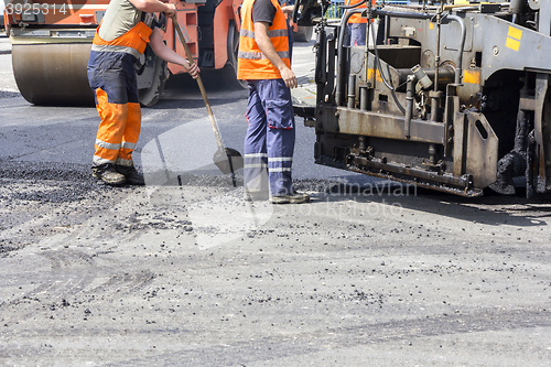 Image of Workers on Asphalting Road 