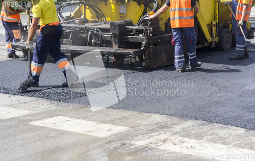 Image of Workers on Asphalting Road 