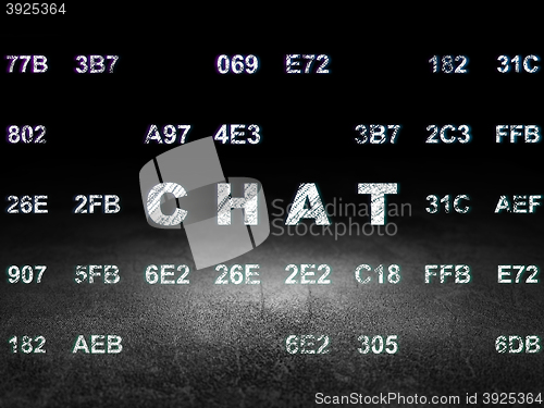 Image of Web design concept: Chat in grunge dark room