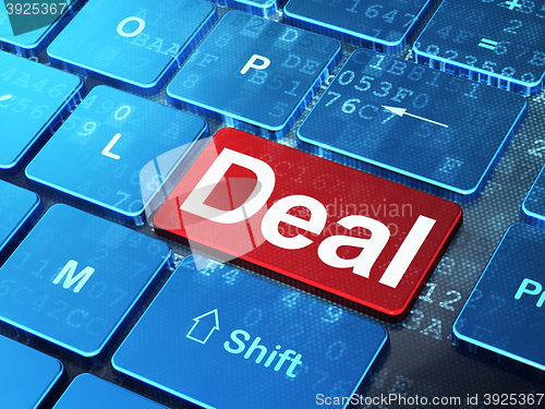 Image of Business concept: Deal on computer keyboard background