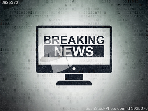 Image of News concept: Breaking News On Screen on Digital Data Paper background