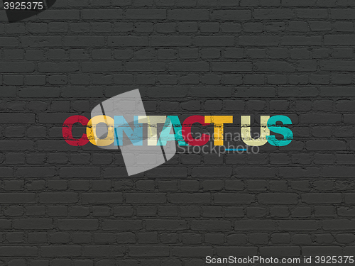 Image of Business concept: Contact us on wall background