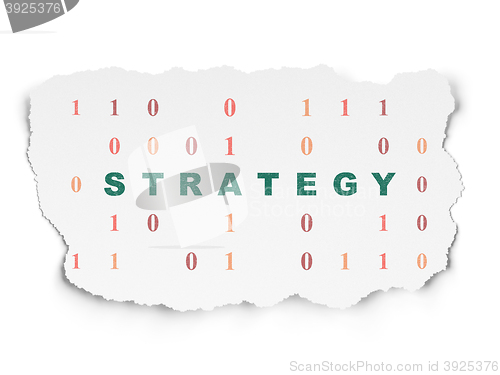 Image of Business concept: Strategy on Torn Paper background