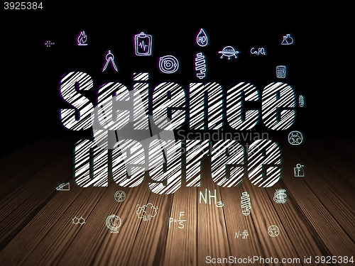 Image of Science concept: Science Degree in grunge dark room