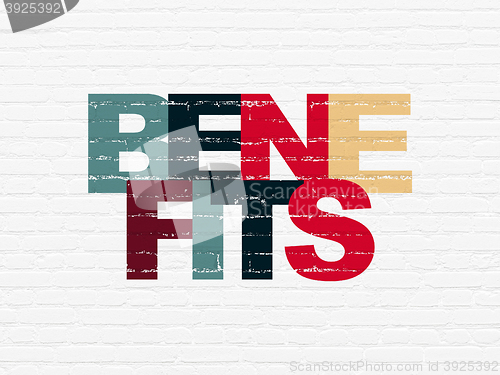 Image of Business concept: Benefits on wall background