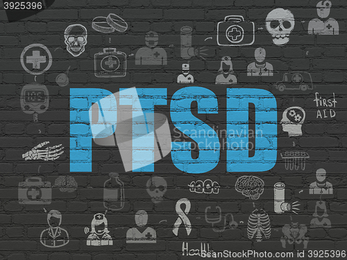 Image of Medicine concept: PTSD on wall background