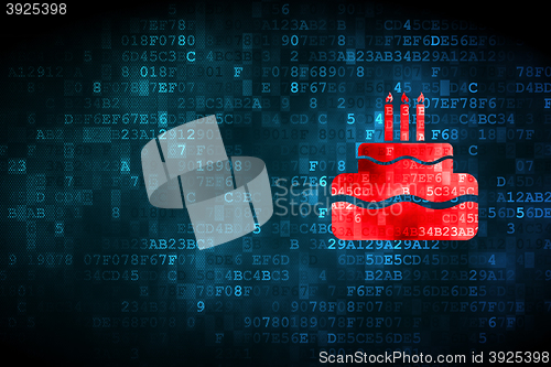 Image of Holiday concept: Cake on digital background