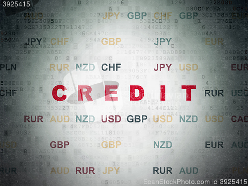 Image of Banking concept: Credit on Digital Data Paper background