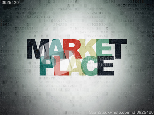 Image of Marketing concept: Marketplace on Digital Data Paper background