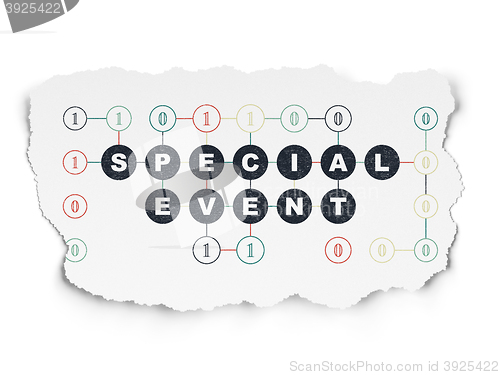 Image of Business concept: Special Event on Torn Paper background