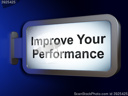 Image of Education concept: Improve Your Performance on billboard background