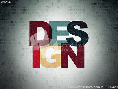 Image of Advertising concept: Design on Digital Data Paper background