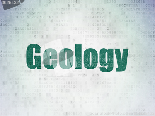 Image of Learning concept: Geology on Digital Data Paper background