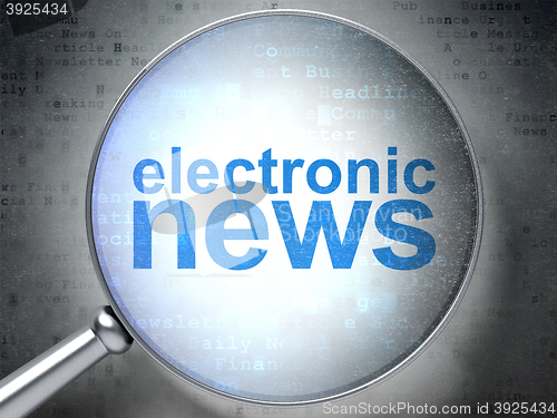 Image of News concept: Electronic News with optical glass