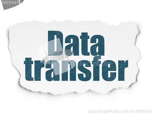 Image of Data concept: Data Transfer on Torn Paper background