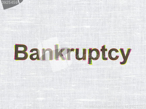 Image of Law concept: Bankruptcy on fabric texture background