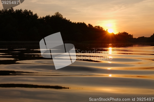 Image of Sunset over a river