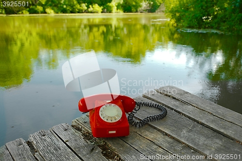 Image of Old telephone in nature