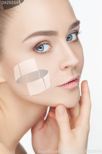 Image of Beautiful Girl face. Perfect skin